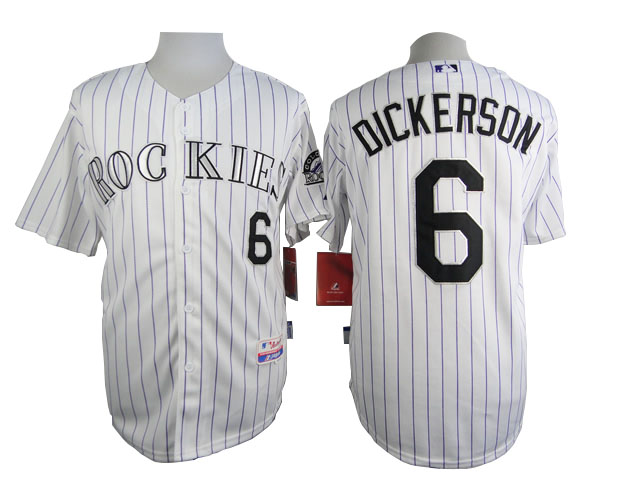 Men Colorado Rockies 6 Dickerson White MLB Jerseys